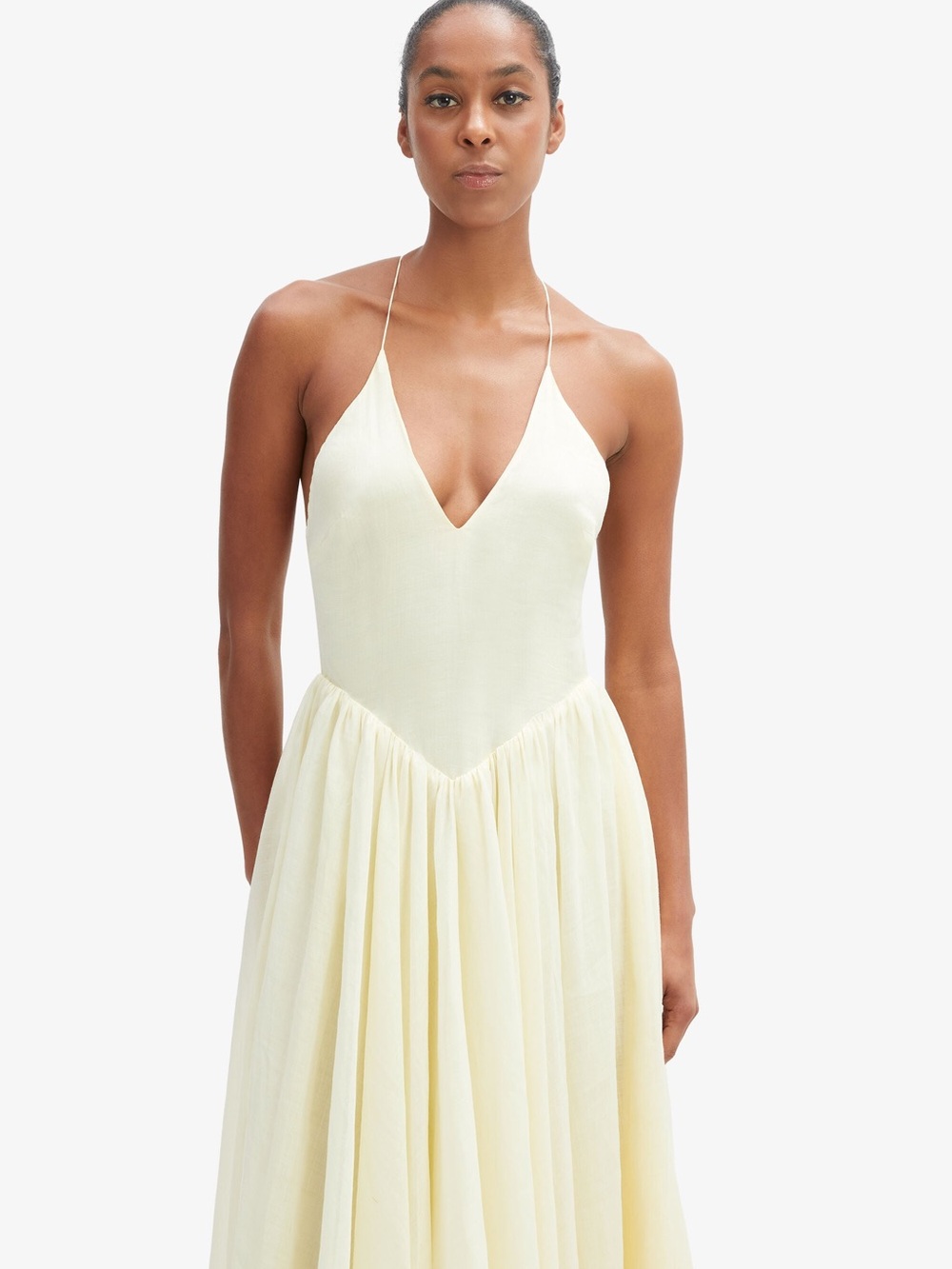 Bardot Arletha Halter Maxi Dress In Canary Yellow Sz 6 Revolve NEW - Picture 3 of 12